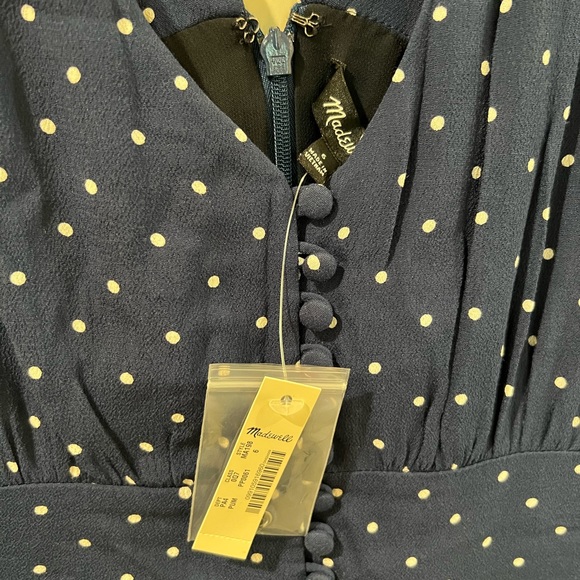 Madewell Polka Dot V Back Wide Leg Jumpsuit - Picture 3 of 5